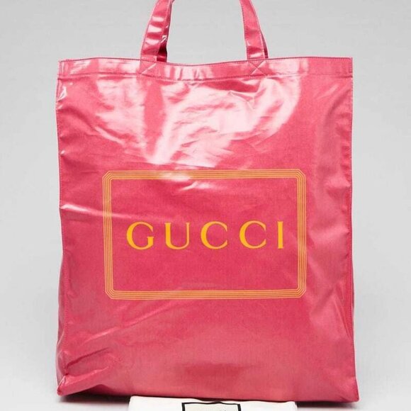 Gucci Pink/Orange Coated Canvas Montecarlo Tote Bag - Picture 11 of 11